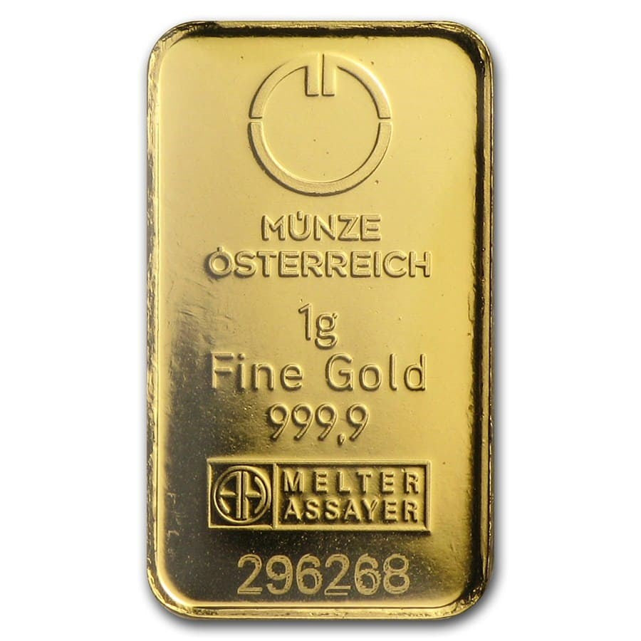Austria Kinebar Gold 1 gram Bar