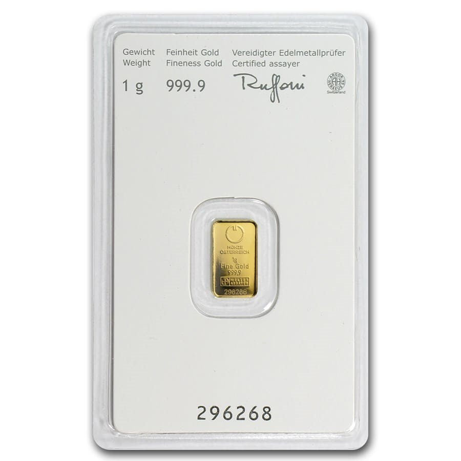 Austria Kinebar Gold 1 gram Bar