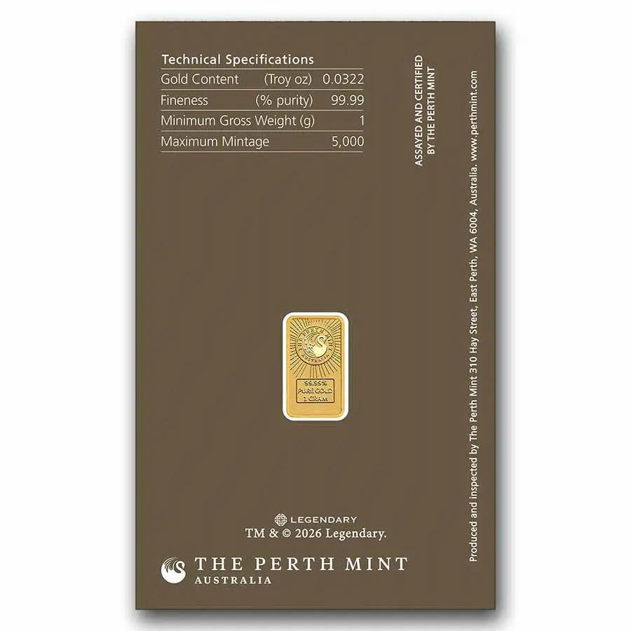 DUNE Sand Worm Gold 1 gram Bar The Perth Mint