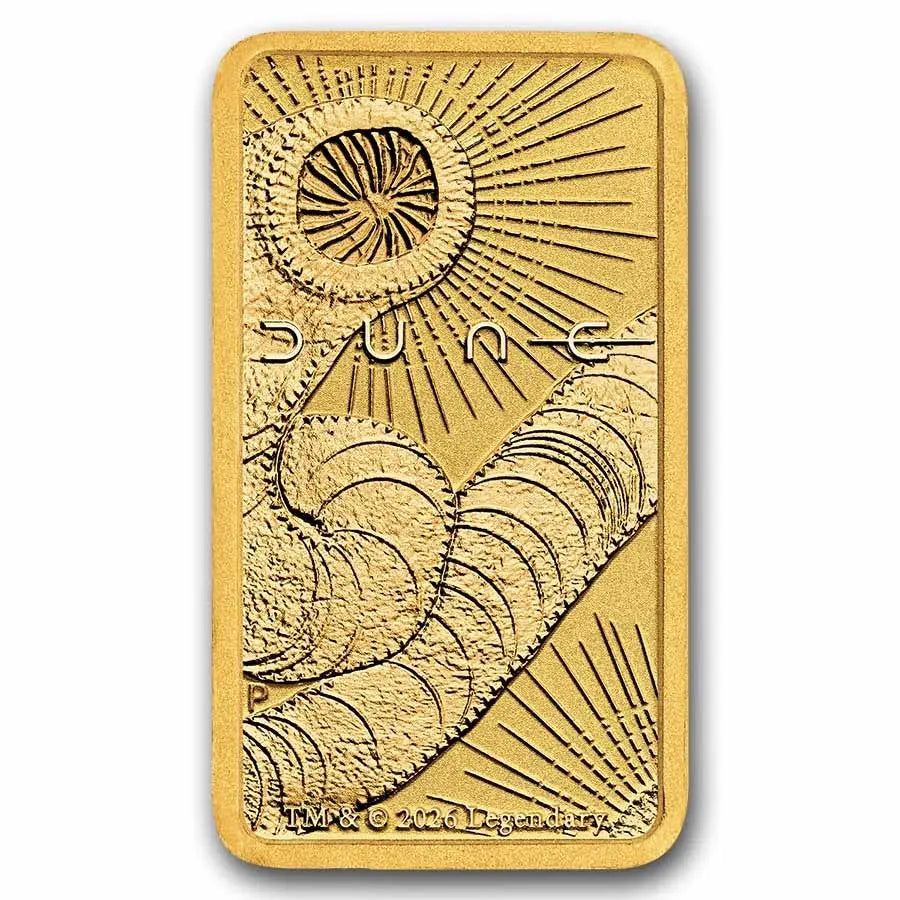 DUNE Sand Worm Gold 1 gram Bar The Perth Mint
