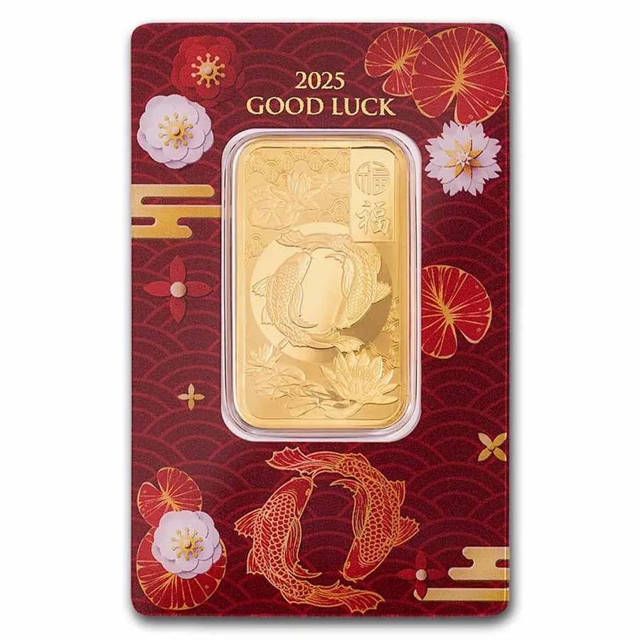 PAMP Suisse Good Luck Koi Fish Gold 1 oz (ounce) Bar PAMP Suisse