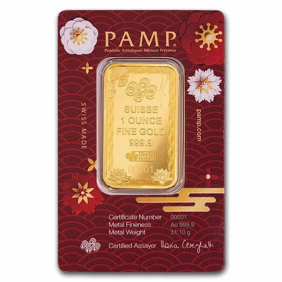 PAMP Suisse Good Luck Koi Fish Gold 1 oz (ounce) Bar PAMP Suisse