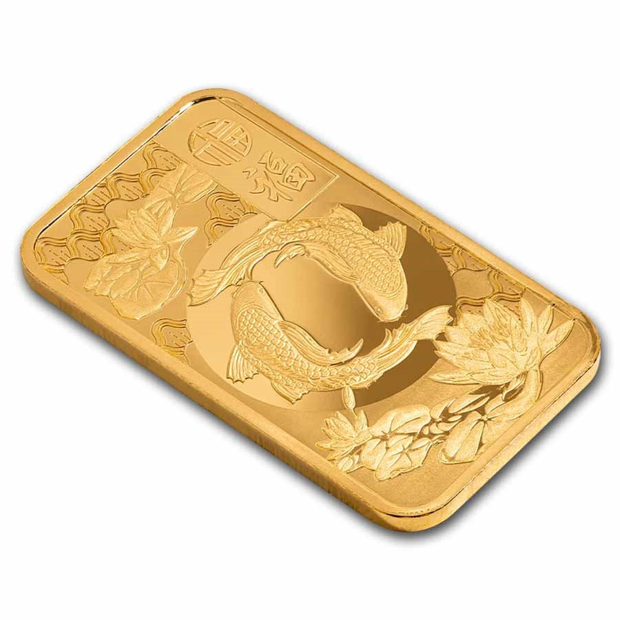 PAMP Suisse Good Luck Koi Fish Gold 1 oz (ounce) Bar