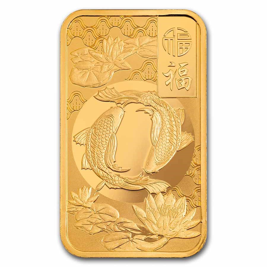 PAMP Suisse Good Luck Koi Fish Gold 1 oz (ounce) Bar