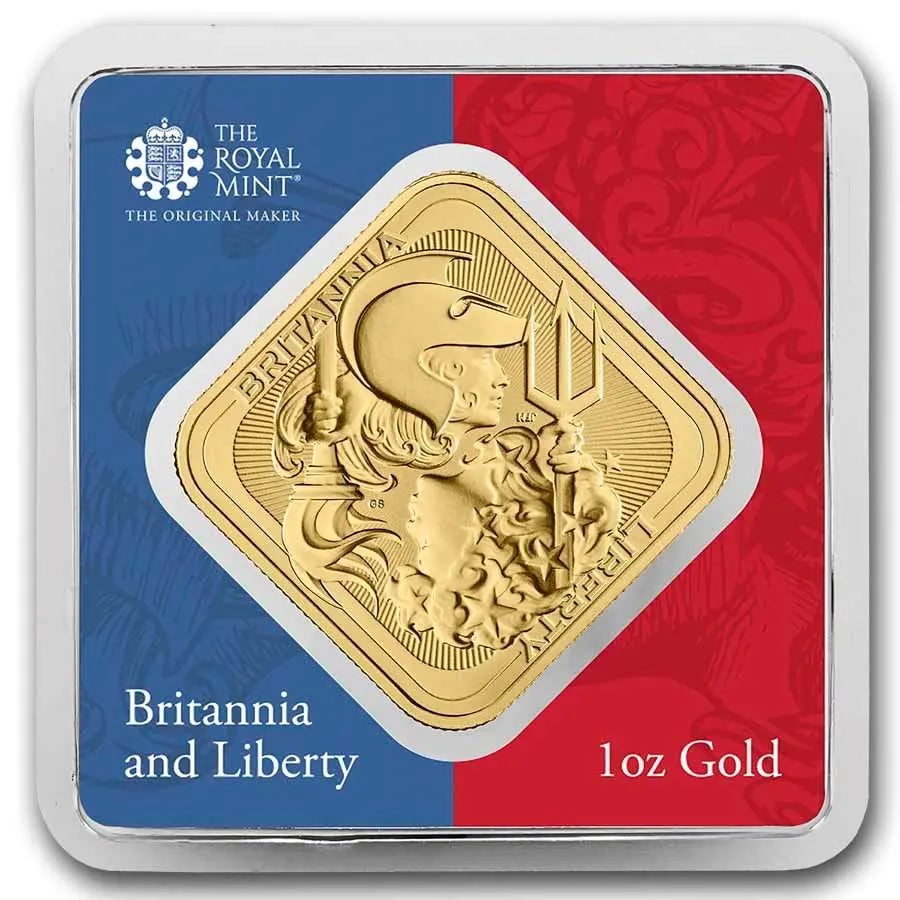 Great Britain Britannia and Liberty Gold 1 oz (ounce) Bar The Royal Mint