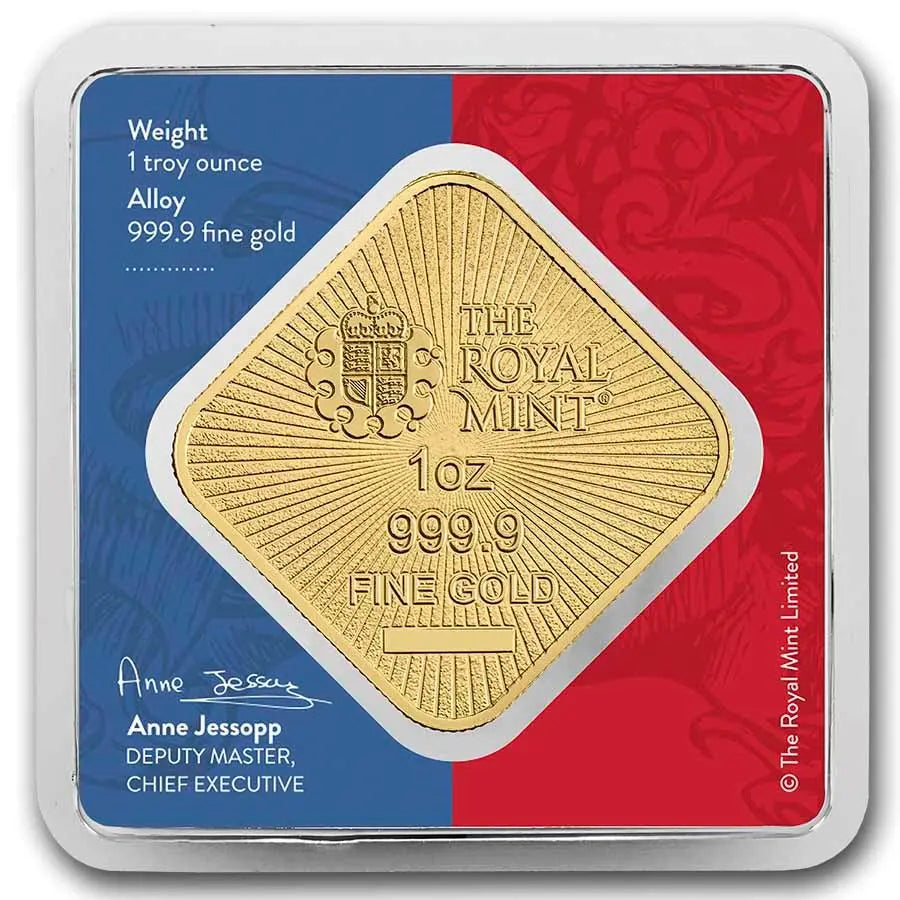 Great Britain Britannia and Liberty Gold 1 oz (ounce) Bar The Royal Mint