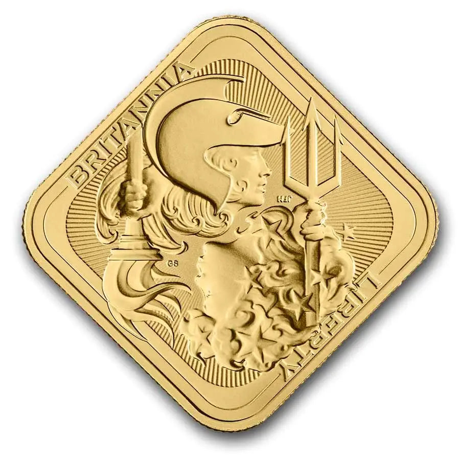 Great Britain Britannia and Liberty Gold 1 oz (ounce) Bar The Royal Mint