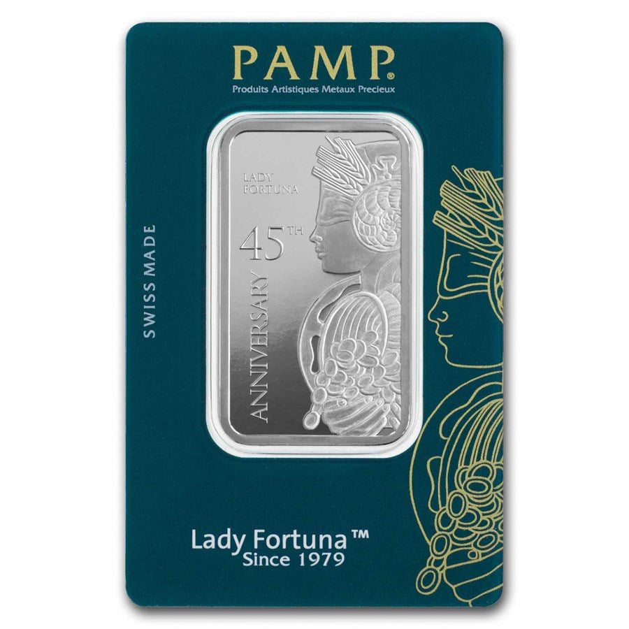 PAMP Suisse 45th Anniversary Silver 1 oz (ounce) Bar