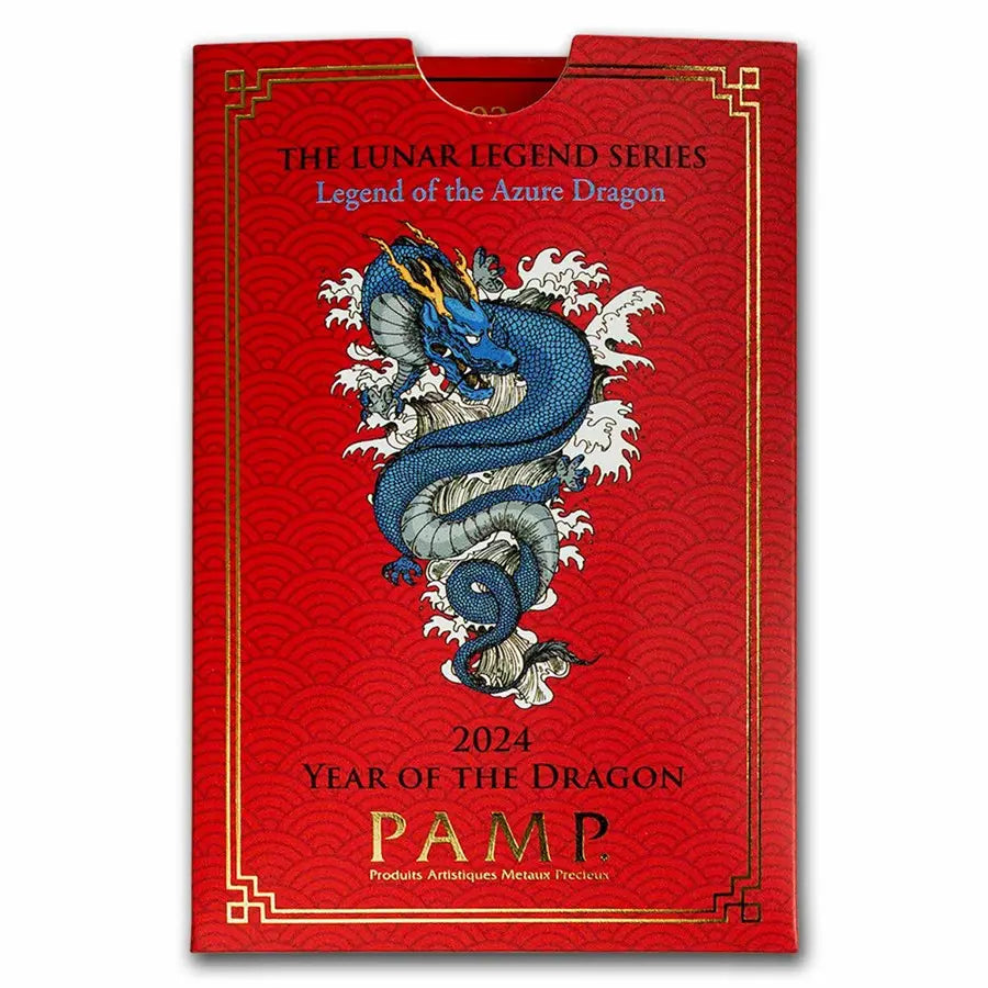 PAMP Suisse Lunar Legends Azure Dragon Silver 1 oz (ounce) Bar PAMP Suisse