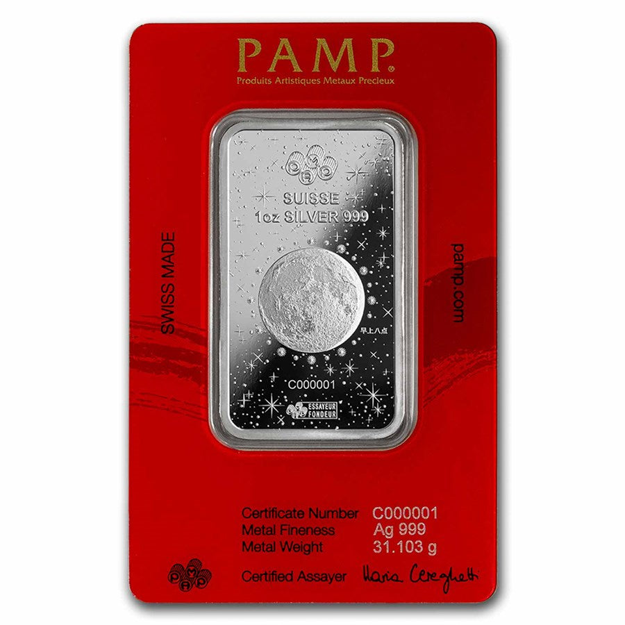 PAMP Suisse Lunar Legends Azure Dragon Silver 1 oz (ounce) Bar PAMP Suisse
