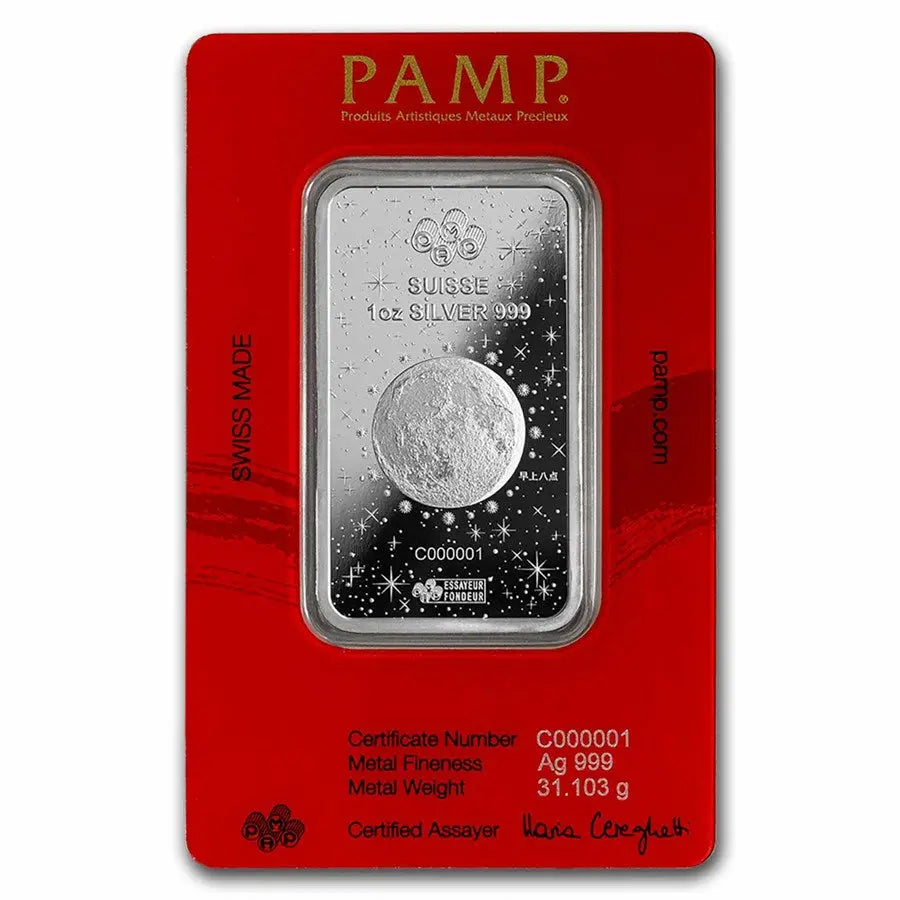PAMP Suisse Lunar Legends Azure Dragon Silver 1 oz (ounce) Bar PAMP Suisse