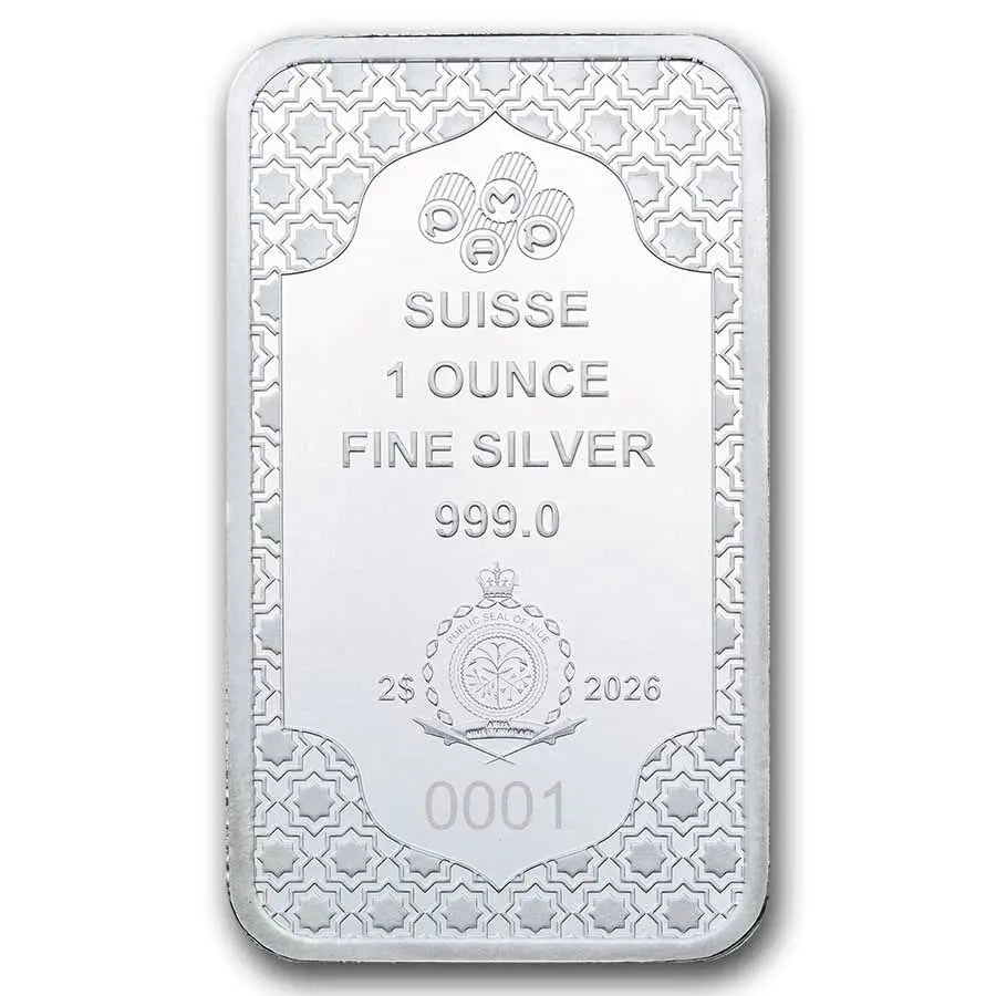 PAMP Suisse Eid Mubarak Silver 1 oz (ounce) Bar PAMP Suisse
