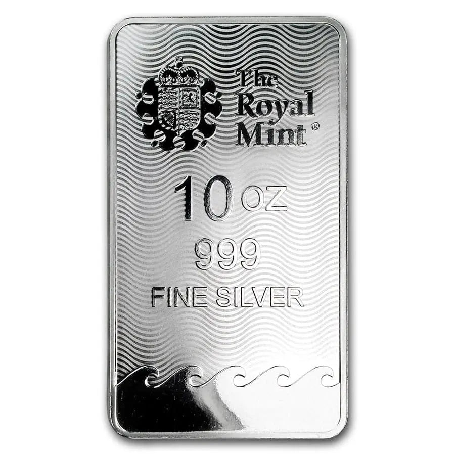 Great Britain Britannia Silver 10 oz (ounce) Bar The Royal Mint