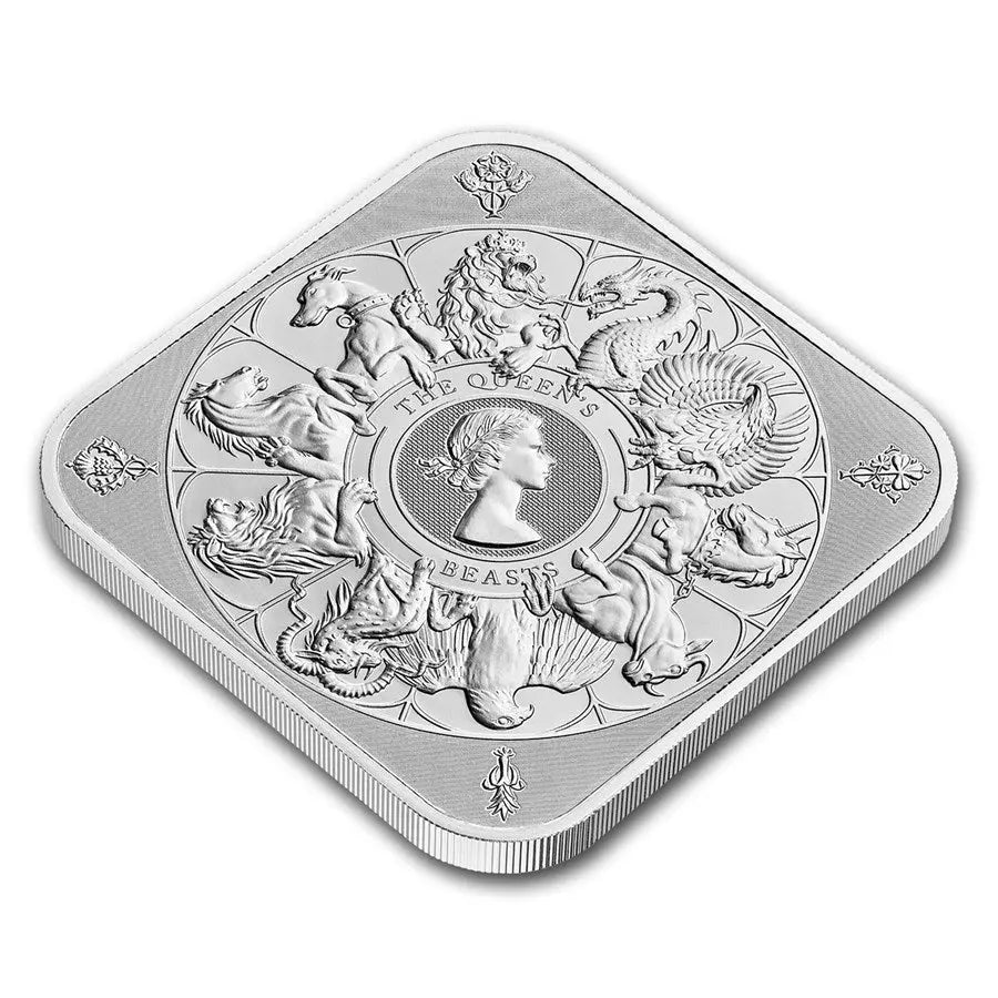 Great Britain Queen's Beasts Completer 2025 Silver 10 oz (ounce) Bar The Royal Mint