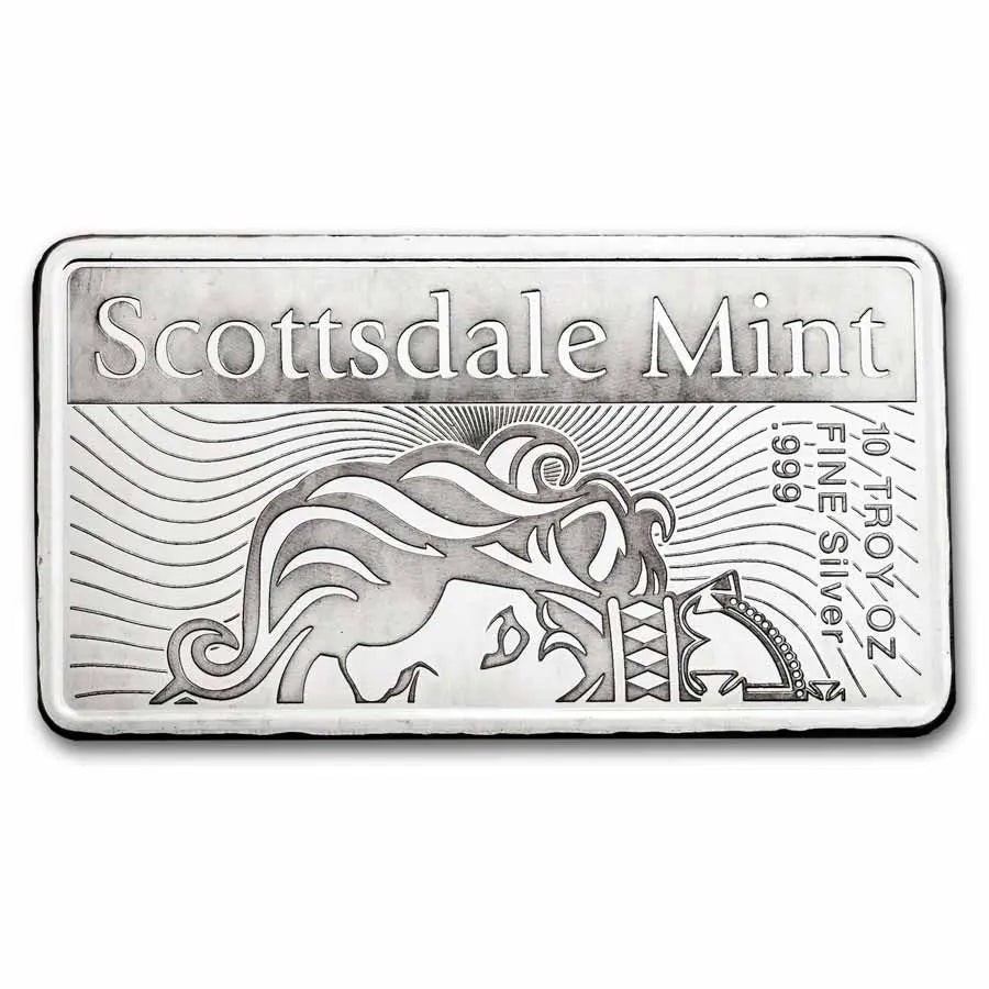 Scottsdale The Vortex Silver 10 oz (ounce) Bar Scottsdale Mint