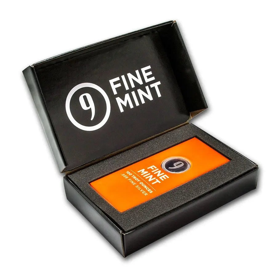 9Fine Mint Silver 100 oz (ounce) Bar 9Fine Mint