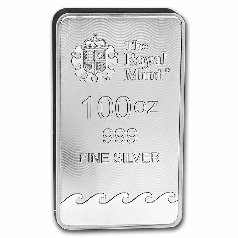 Great Britain Britannia Silver 100 oz (ounce) Bar The Royal Mint