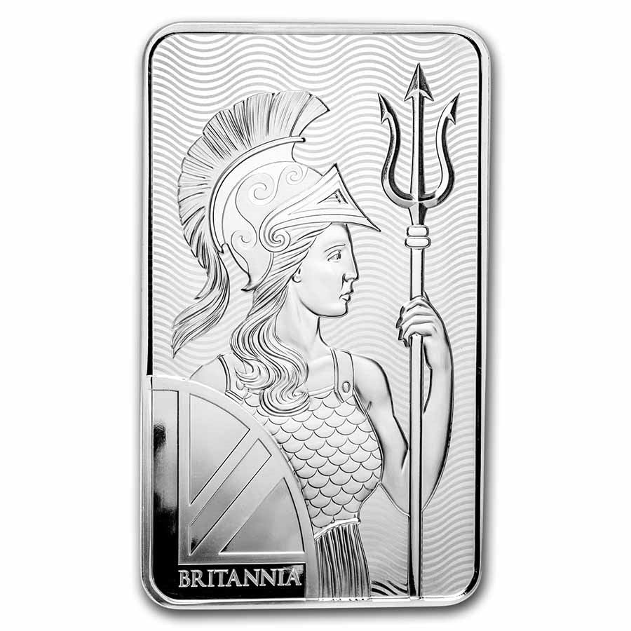 Great Britain Britannia Silver 100 oz (ounce) Bar The Royal Mint
