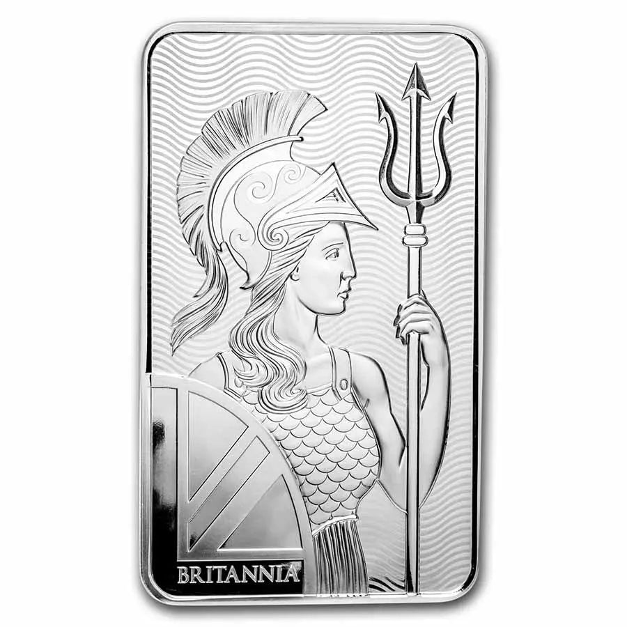 Great Britain Britannia Silver 100 oz (ounce) Bar The Royal Mint