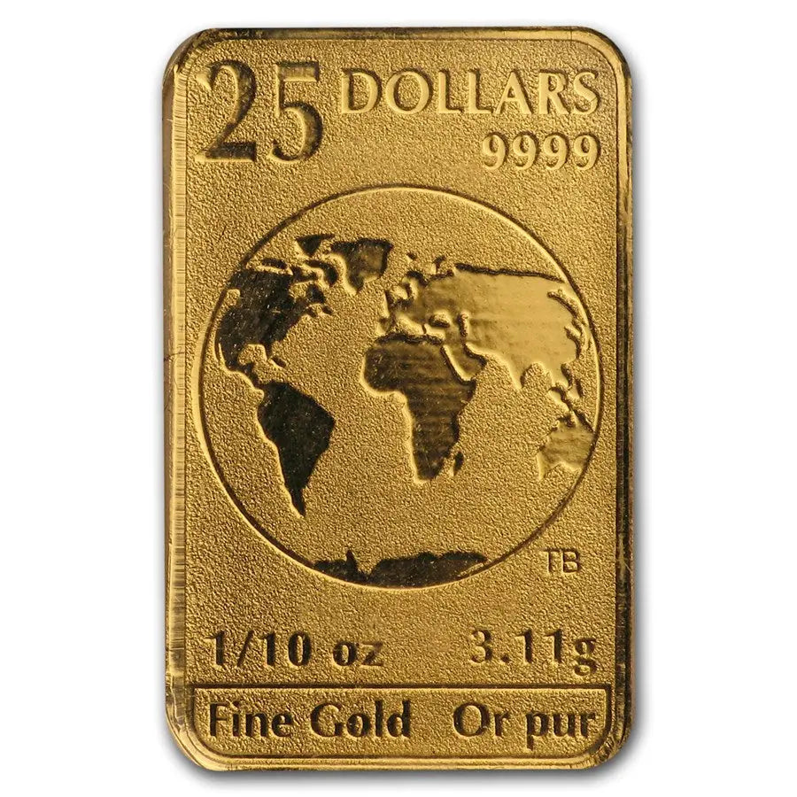 Canada World Atlas Gold 5 x 1/10 oz Bar Set The Royal Canadian Mint