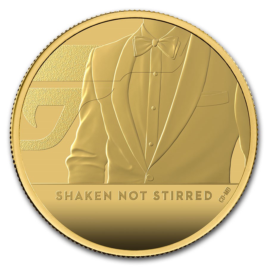 James Bond 007 "Shaken Not Stirred" Gold  1 oz coin
