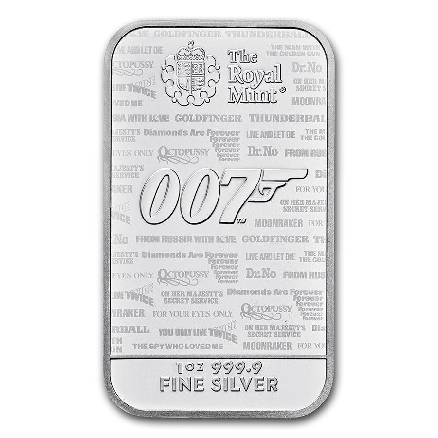 James Bond 007 Silver 1 oz (ounce) Bar "No Time To Die"