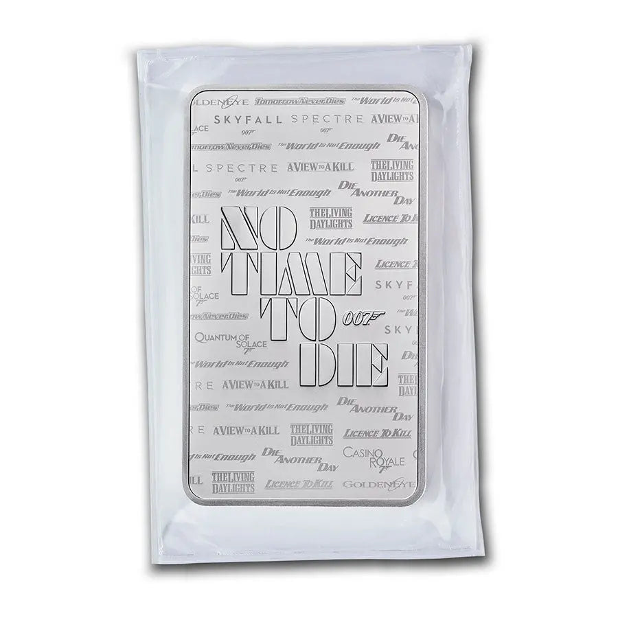 James Bond 007 "No Time To Die" Silver 10 oz (ounce) Bar The Royal Mint