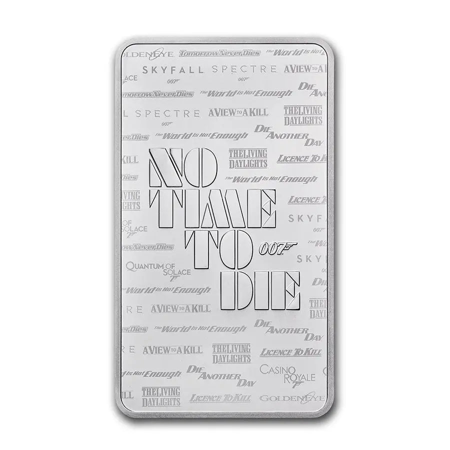 James Bond 007 "No Time To Die" Silver 10 oz (ounce) Bar The Royal Mint