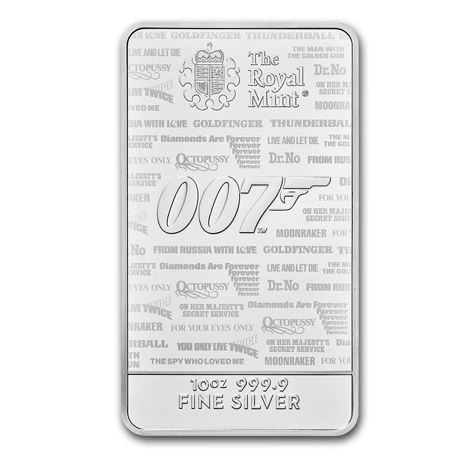 James Bond 007 Silver 10 oz (ounce) Bar "No Time To Die"