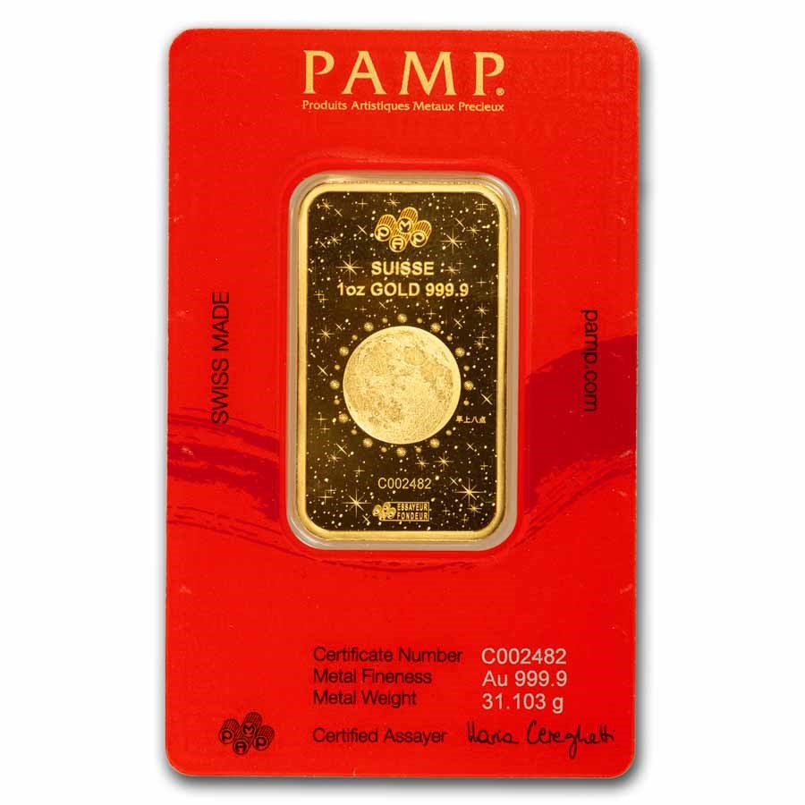 PAMP Suisse Lunar Legends Azure Dragon Gold 1 oz (ounce) Bar
