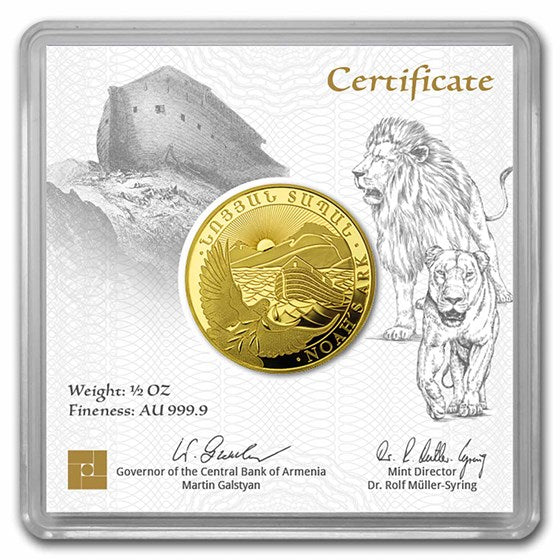 Armenia Noah's Ark Gold 1/2 oz (ounce) coin