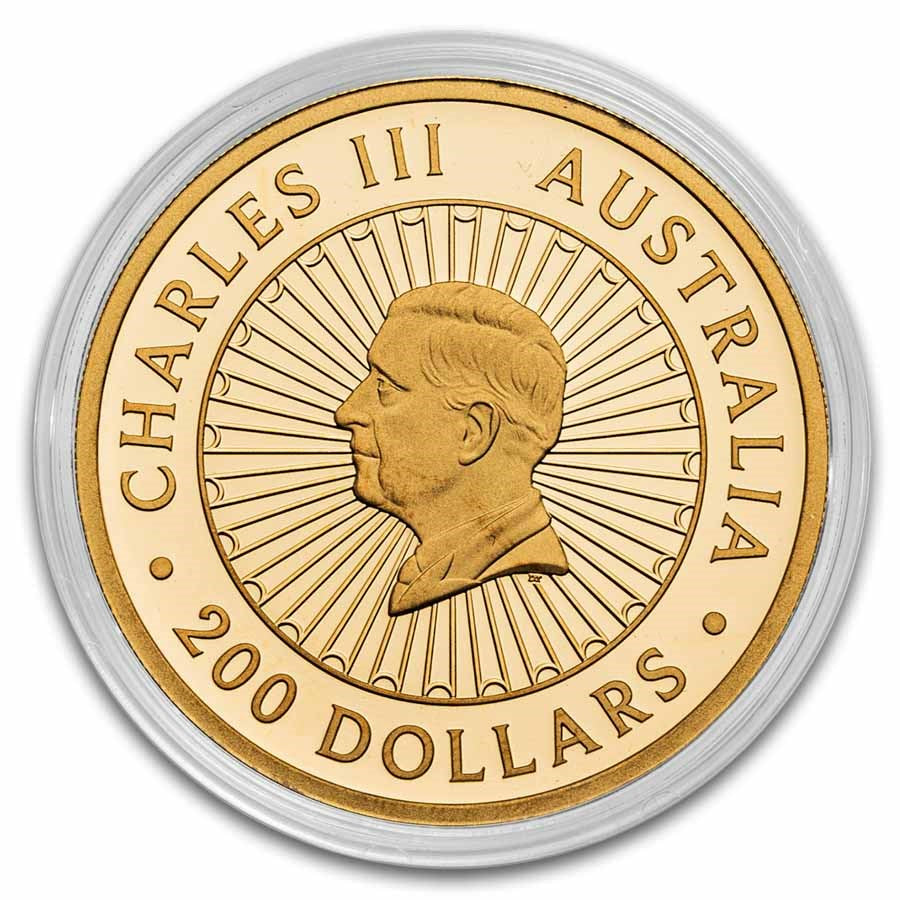 Australia Double Dragon with Mother of Pearl Gold 2 oz (ounce) coin