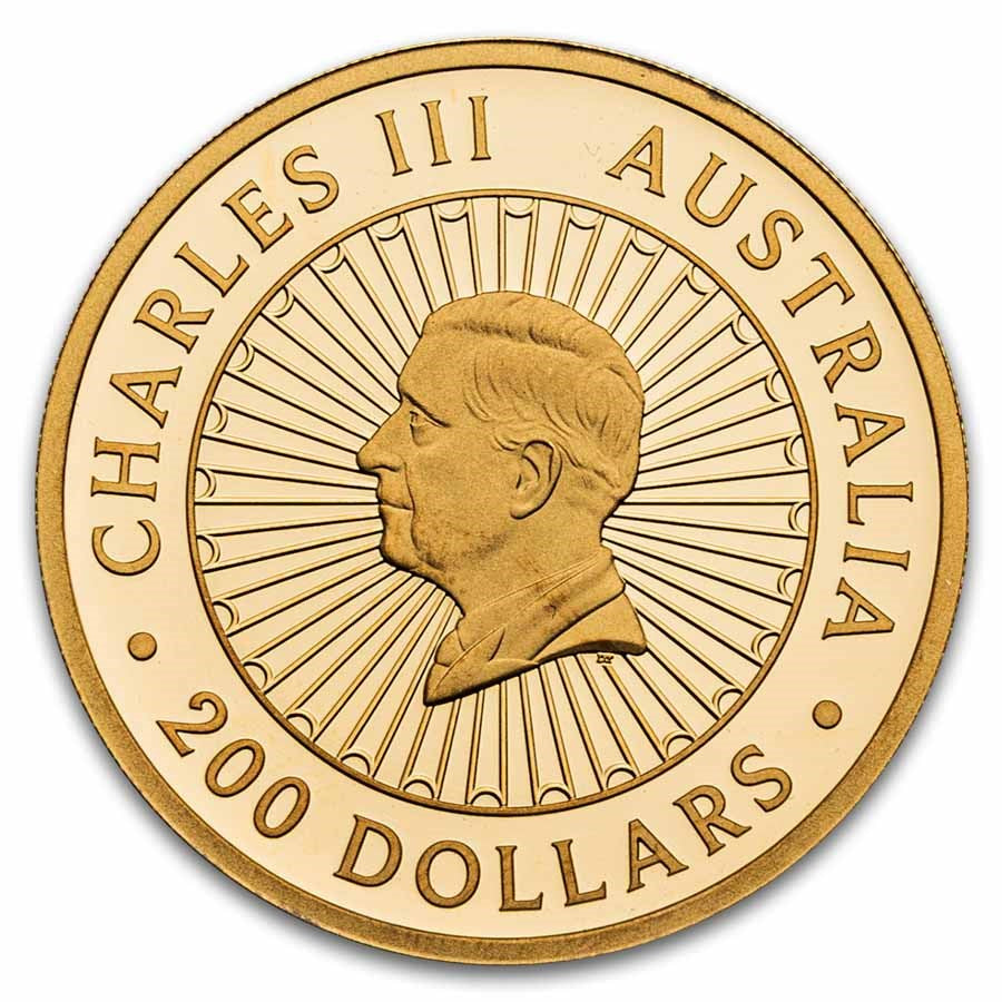 Australia Double Dragon with Mother of Pearl Gold 2 oz (ounce) coin