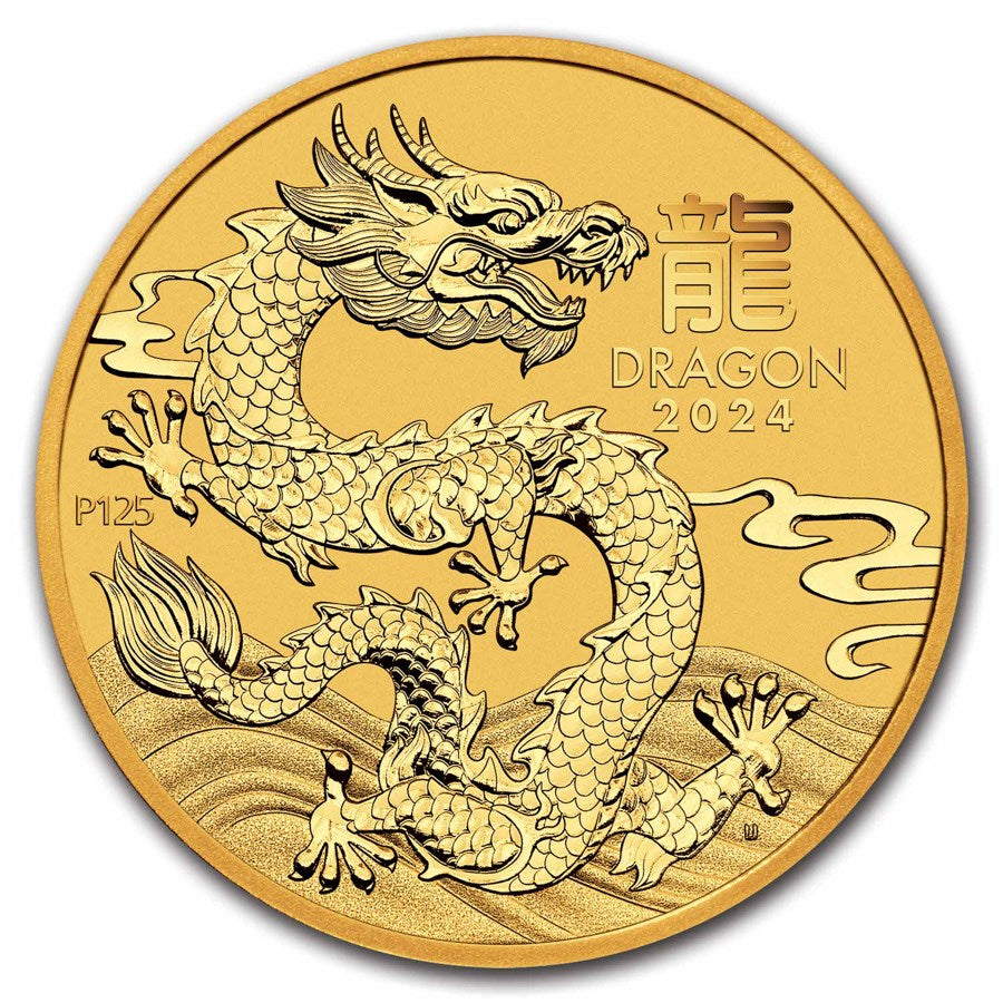 Australia Lunar Dragon Gold 1/4 oz (ounce) coin