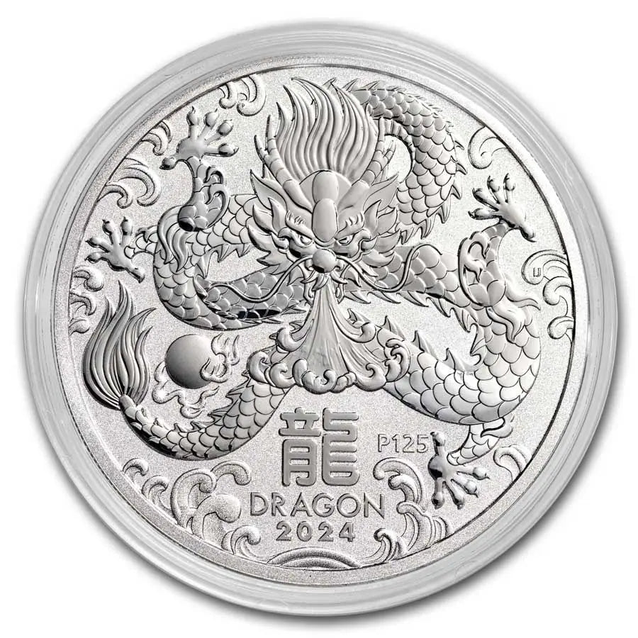 Australia Lunar Dragon Silver 1 oz (ounce) coin The Perth Mint