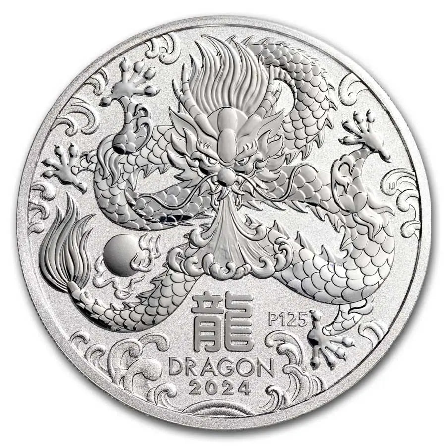 Australia Lunar Dragon Silver 1 oz (ounce) coin The Perth Mint