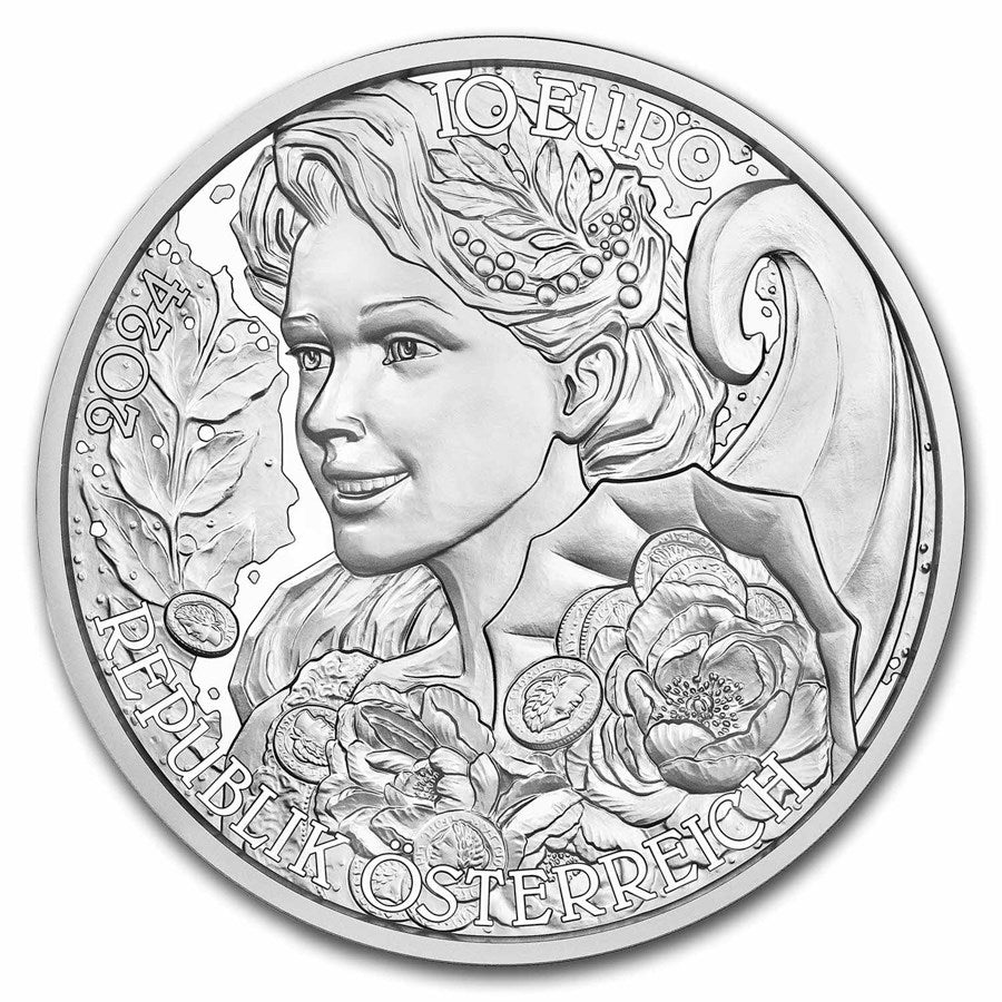 Austria Language of Flowers Peony Silver 1/2 oz (ounce) coin