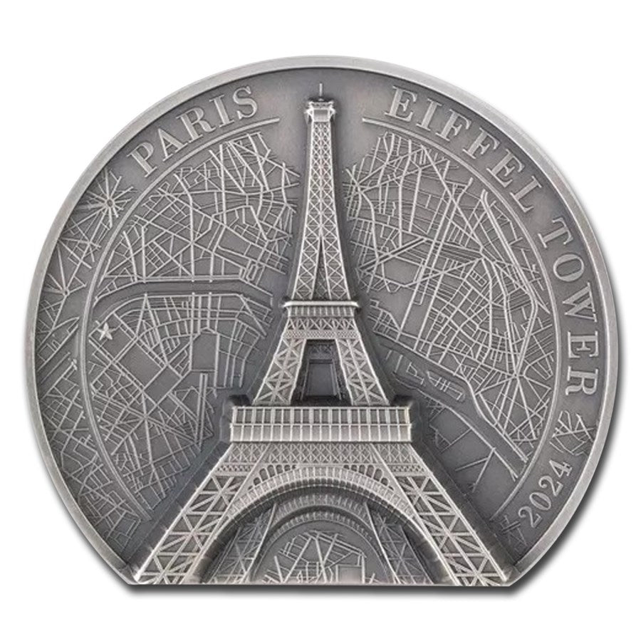 Eiffel Tower Cook Islands NGC MS-70 Silver 5 oz (ounce)