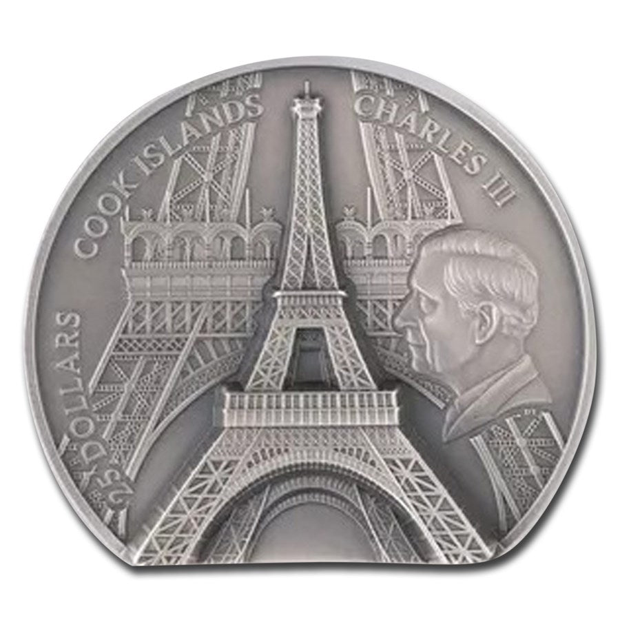 Eiffel Tower Cook Islands NGC MS-70 Silver 5 oz (ounce)