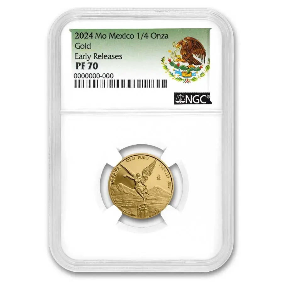 Mexico Libertad Gold 1/4 oz (ounce) coin NGC Banco de México