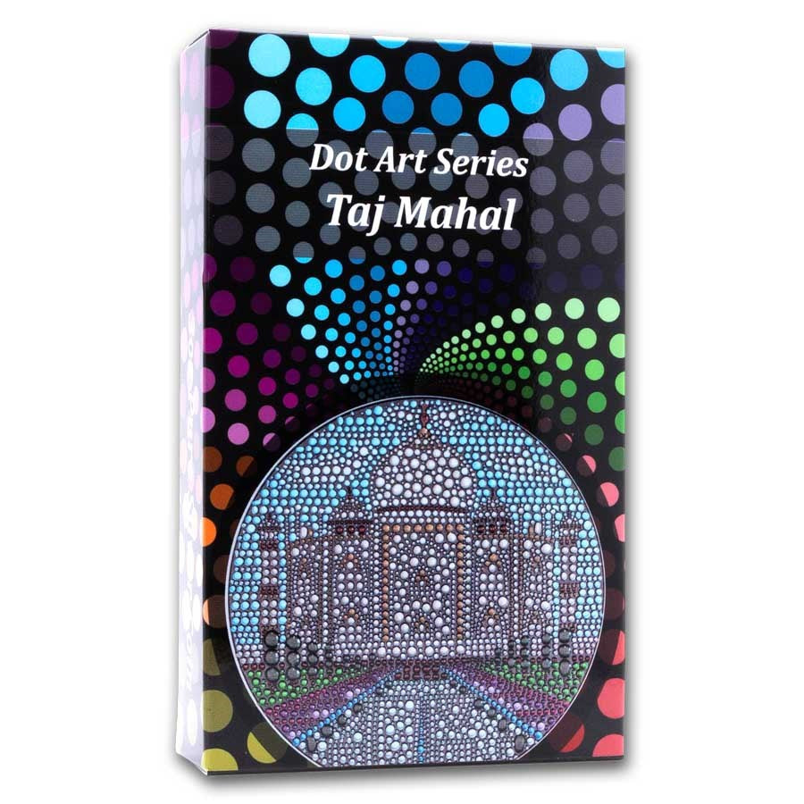 Palau Taj Mahal Dot Art Silver 3 oz (ounce) coin