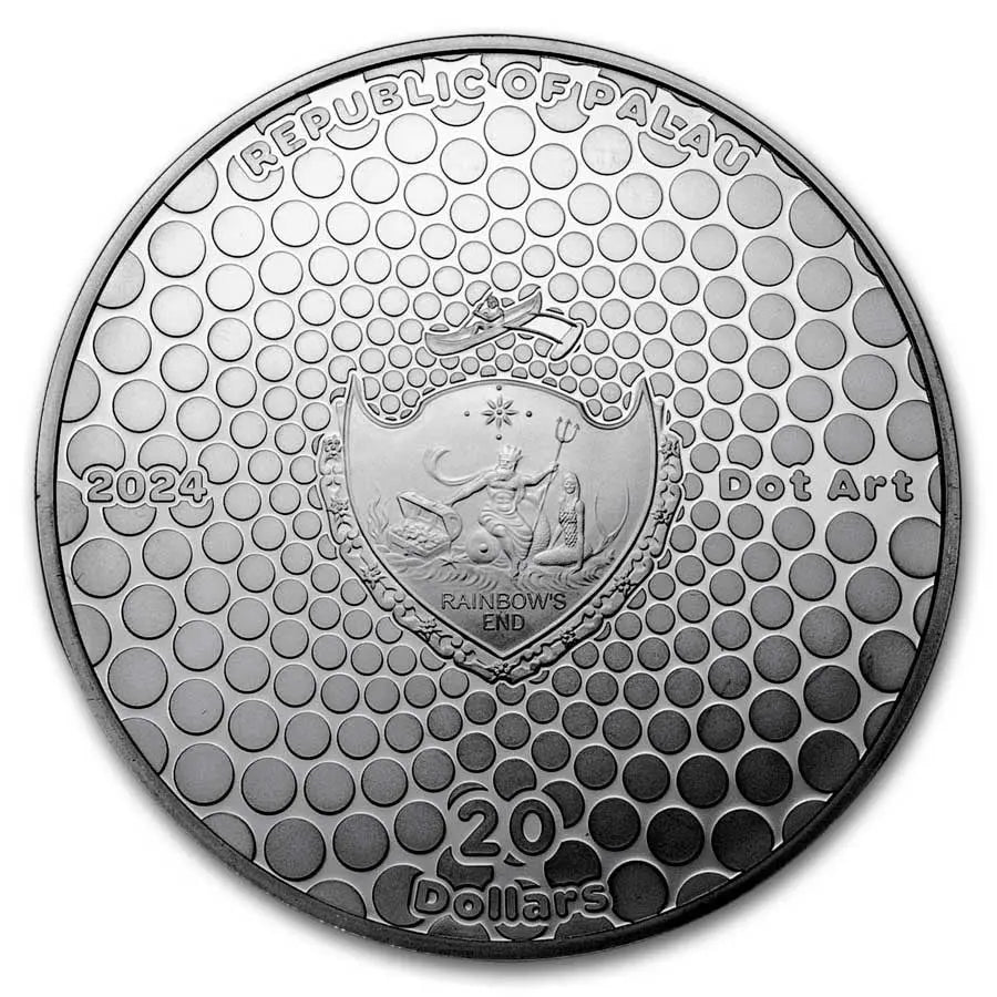 Palau Taj Mahal Dot Art Silver 3 oz (ounce) coin ABConcept Gold Store AE