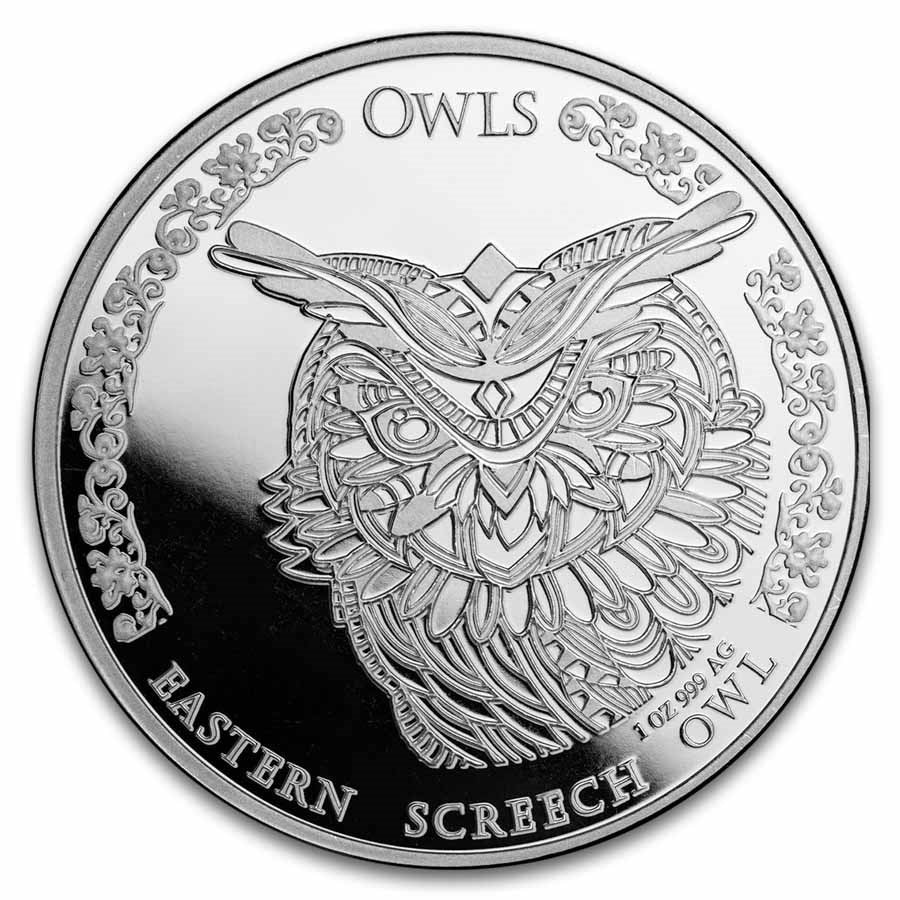 Chad Eastern Screech Owl Silver 1 oz (ounce) coin