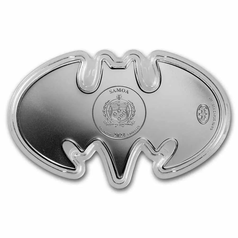 Batman Batarang Shaped Uncolored Silver 1 oz (ounce) MDM Mint