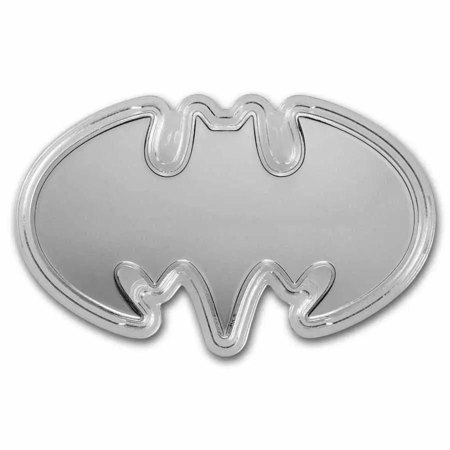 Batman Batarang Shaped Uncolored Silver 1 oz (ounce) MDM Mint
