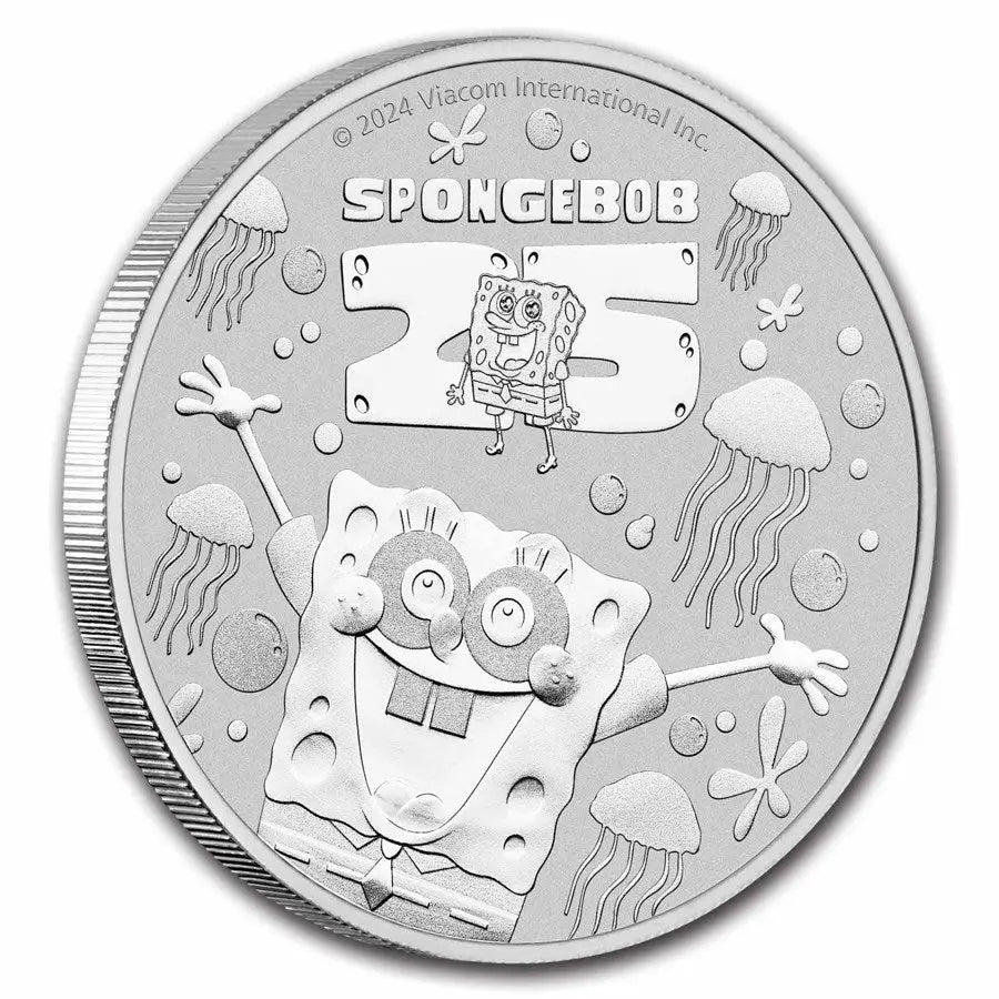Sponge Bob Square Pants Silver 1 oz (ounce) coin The Perth Mint