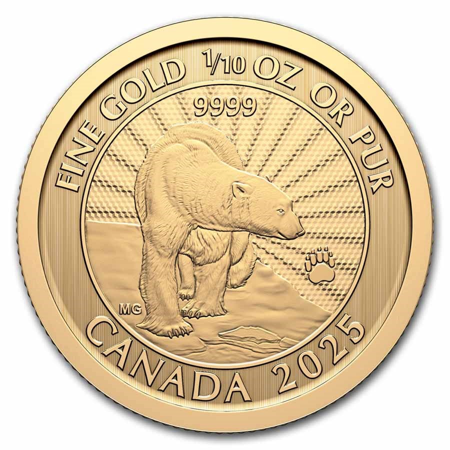 Canada Majestic Polar Bear Gold 1/10 oz (ounce) coin