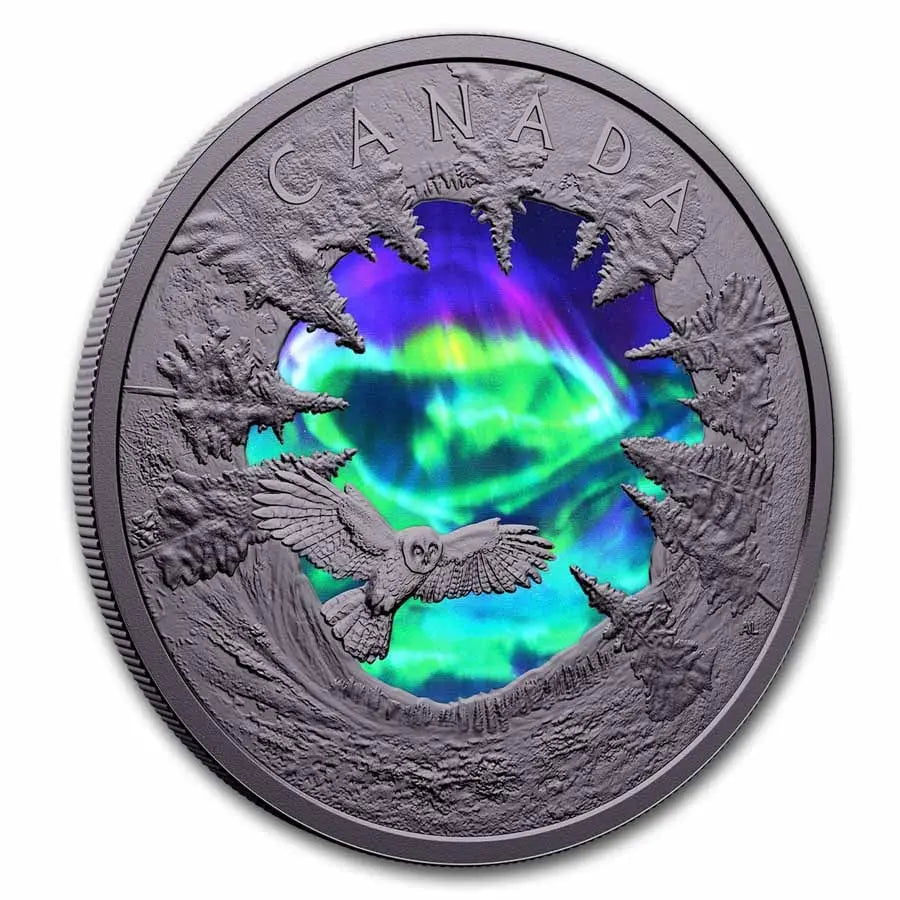 Canada Magic of Northern Lights Silver 2 oz (ounce) coin The Royal Canadian Mint