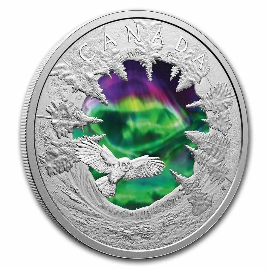Canada Magic of Northern Lights Silver 2 oz (ounce) coin The Royal Canadian Mint