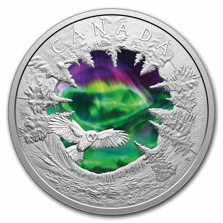Canada Magic of Northern Lights Silver 2 oz (ounce) coin